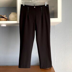 Cop Copine Slim Fit Front Zippers Cropped Pants Black